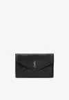 Saint Laurent Large Cassandre Envelope Pouch Bag In Black
