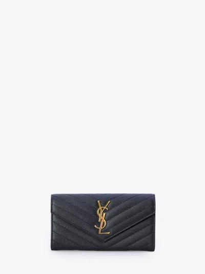 Saint Laurent Large Cassandre Flap Wallet In Burgundy