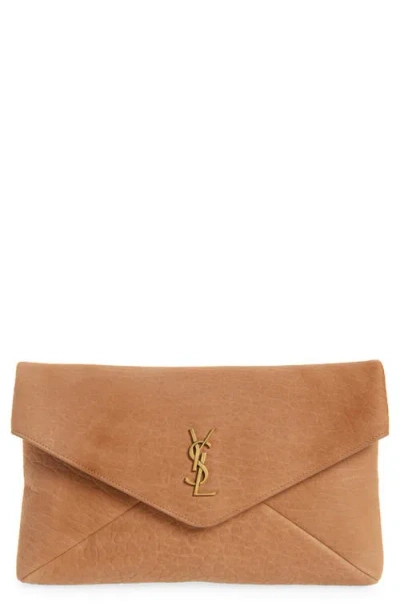 Saint Laurent Large Cassandre Leather Envelope Clutch