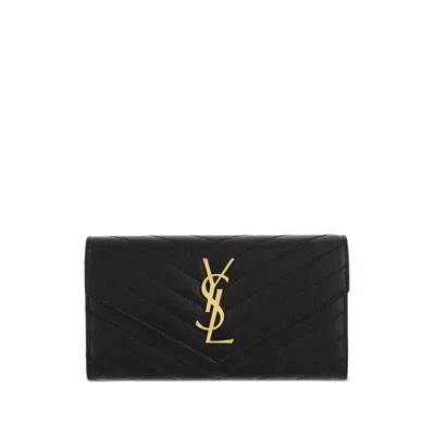 Saint Laurent Large Cassandre Matelassé Flap Wallet In Multi
