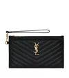Saint Laurent Large Cassandre Matélasse Pouch In Black