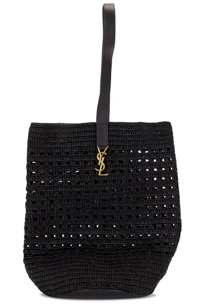Pre-owned Saint Laurent Large Cecile Bucket Bag In Noir