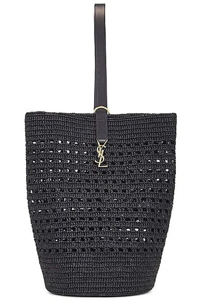 Saint Laurent Large Cecile Bucket Bag In Noir