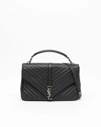 Saint Laurent Large College Bag In Black