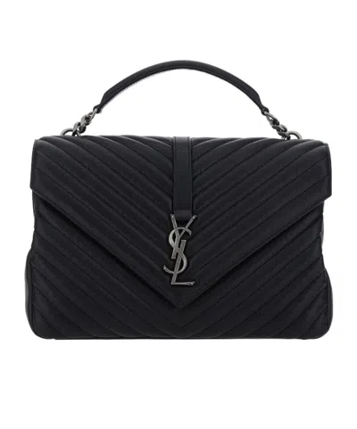 Saint Laurent Large College Tote In Black