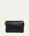 Saint Laurent Large Cosmetic Pouch In Lambskin Leather In Nero