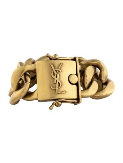 Pre-owned Saint Laurent Large Curb Link Bracelet, 7.5" In Multicolor