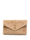 Saint Laurent Large Envelope Logo Clutch Bag In Neutral