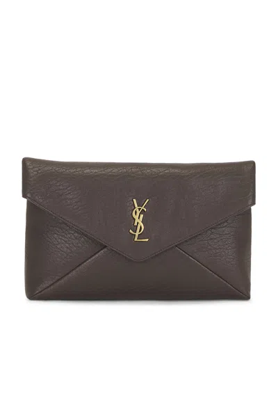 Saint Laurent Large Envelope Pouch Bag In Santal