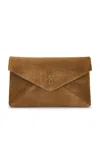 Saint Laurent Large Envelope Pouch In Light Cumin