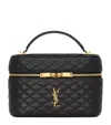 Saint Laurent Large Lambskin Gabby Vanity Shoulder Bag In Black