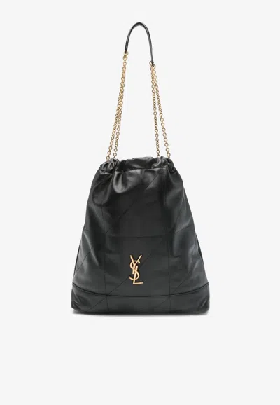 Saint Laurent Large Jamie Leather Shoulder Bag In Black