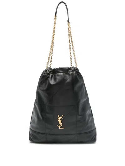 Saint Laurent Large Jamie Pouch In Lamb Leather In Black