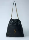 Saint Laurent Large Jamie Pouchon Handbag In Black