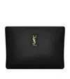 Saint Laurent Large Lambskin Calypso Pouch In Black