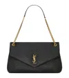 Saint Laurent Calypso Large Padded Textured-leather Shoulder Bag In Black