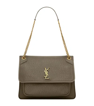 Saint Laurent Large Lambskin Niki Flap Bag In Green