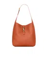 Saint Laurent Large Le 5 A 7 Bag In Soft Grained Leather In Orange