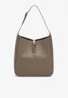 Saint Laurent Large Le 5 À 7 Dusty Grey Leather Bag In Gray