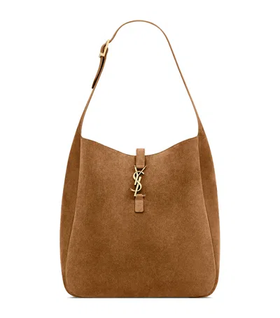 Saint Laurent Large Suede Le 5 À 7 Shoulder Bag In Sand