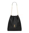 Saint Laurent Women Jamie 4.3 Leather Drawstring Bucket Bag In Black