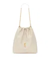 Saint Laurent Large Leather Jamie Pochon Shoulder Bag In White