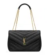Saint Laurent Black Nappa Leather Large Loulou Shoulder Bag In Black