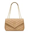 Saint Laurent Large Leather Loulou Shoulder Bag In Yellow