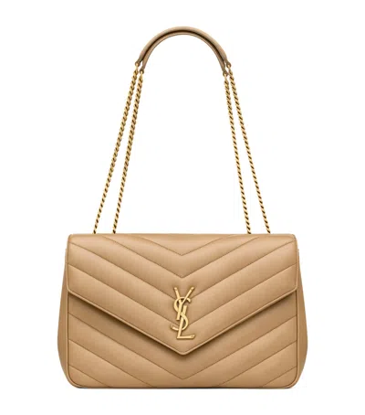 Saint Laurent Large Leather Loulou Shoulder Bag In Yellow