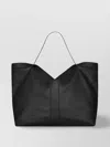 Saint Laurent Y Maxi Tote In Grained Leather In Gray