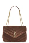 Saint Laurent Large Loulou Chain Bag In Brown