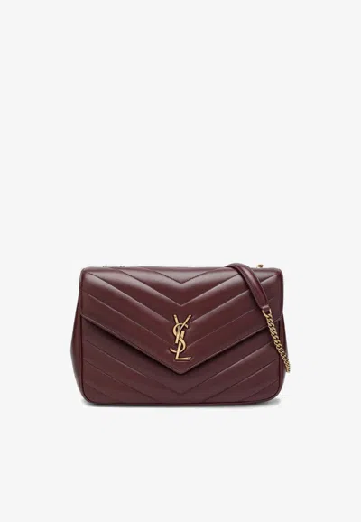 Saint Laurent Large Loulou Quilted Leather Shoulder Bag In Burgundy