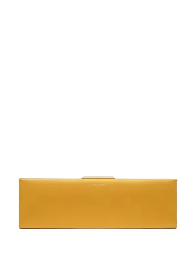 Saint Laurent Large Midnight Rectangular-shaped Clutch Bag In Yellow