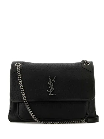 Saint Laurent Large Niki Leather Handbag In Black
