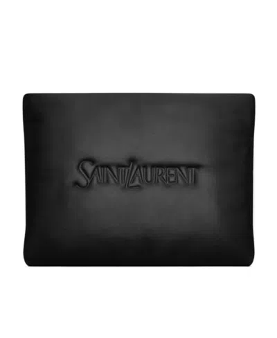 Saint Laurent Large Puffy Pouch In Black