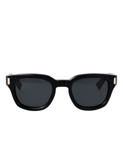 Saint Laurent Large Rectangle-frame Sunglasses In Black