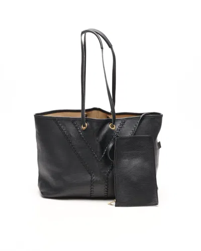 Saint Laurent Large Reversible Y Shopping Tote Bag In Black