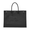 Saint Laurent Large Rive Gauche Leather Tote Bag In Black