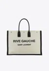 Saint Laurent Sand Canvas Large Rive Gauche Shopping Bag In Beige