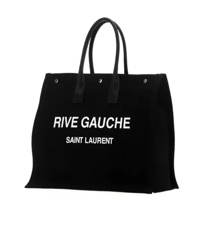 Saint Laurent Large Rive Gauche Tote Bag In Black