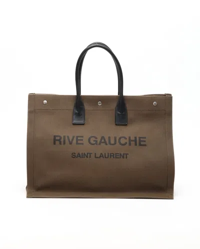 Saint Laurent Large Rive Gauche Tote Bag In Brown