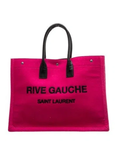 Pre-owned Saint Laurent Large Rive Gauche Tote Large In Pink
