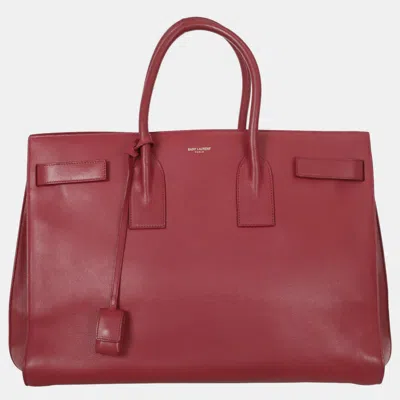 Pre-owned Saint Laurent Large Sac De Jour Bag In Red