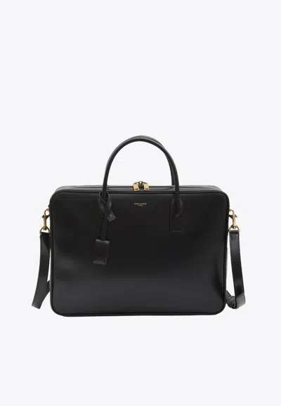 Saint Laurent Large Sac De Jour Bowler Briefcase In Black
