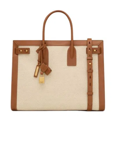 Saint Laurent Large Sac De Jour Tote Bag In Nude