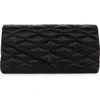 Saint Laurent Large Sade Satin Puffer Clutch In 1000 Nero/nero