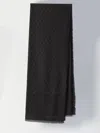 Saint Laurent Large Scarf With Ysl Monogram In Black