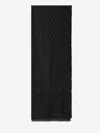Saint Laurent Large Scarf With Ysl Monogram In Black