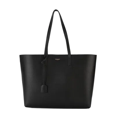Saint Laurent Large Shopper Tote Bag In Black