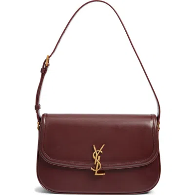 Saint Laurent Large Solferino Leather Shoulder Bag In Burgundy